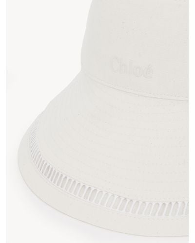 Chloé Bucket Hat In Cotton - Natural