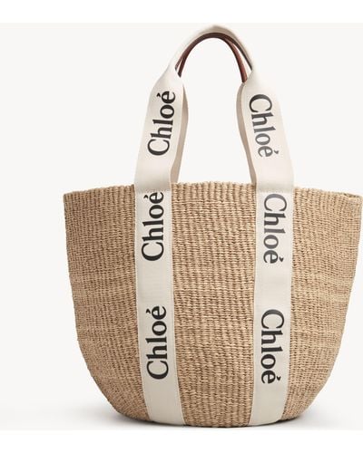 White Chloé Beach bag tote and straw bags for Women | Lyst UK