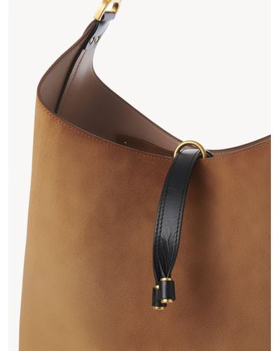 Chloé Marcie Hobo Bag In Suede Leather - Brown