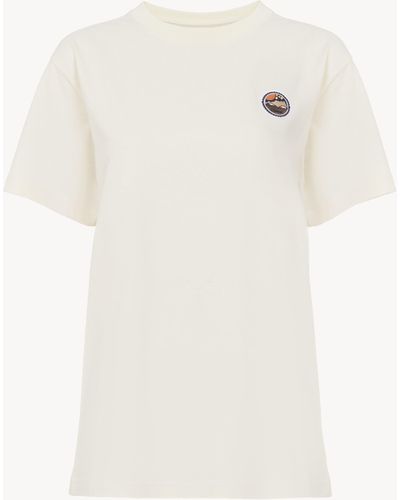 Chloé T-Shirt mit Logoaufnäher - Weiß