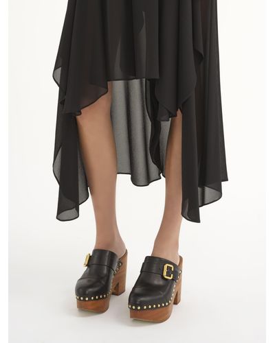 Chloé Fluid Volant Shorts In Silk Georgette - Black