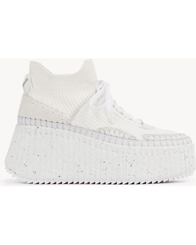 Chloé Nama Sneaker mit Keilabsatz - Weiß