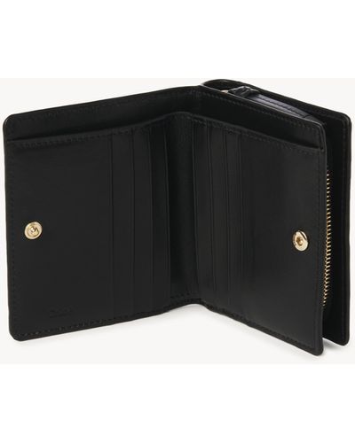 Chloé Chloé Sense Compact Wallet In Soft Leather - Black