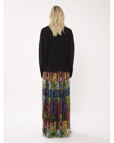 Chloé Ruched Long Skirt - Black