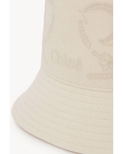 Chloé Embroidered Bucket Hat - Natural