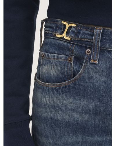 Chloé Straight Cropped Jeans In Denim - Blue