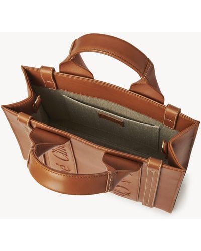Chloé Small Woody Tote Bag In Soft Leather - Brown