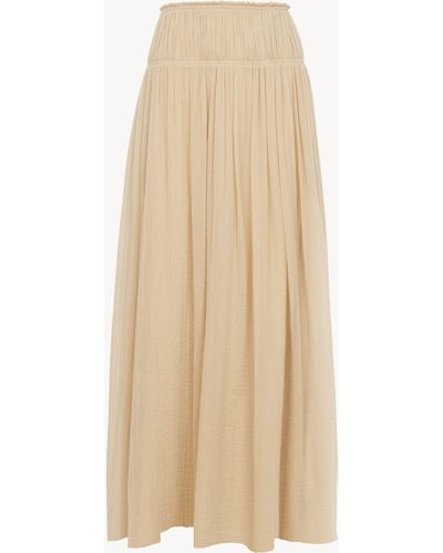 Chloé Flared Long Skirt 100% Virgin Wool - Naturel