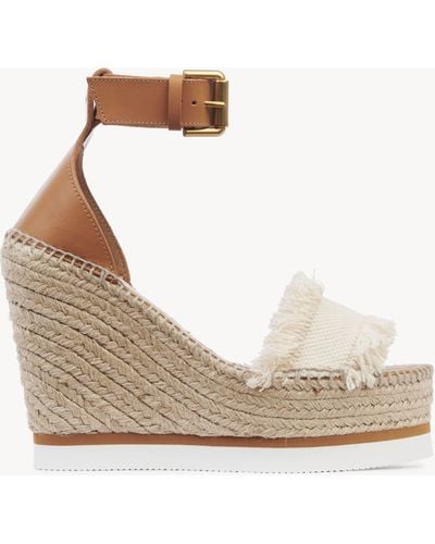 See By Chloé Glyn Fringed Espadrille Wedge - White