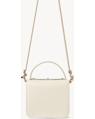 Chloé Micro Penelope Flap Bag In Leather - White