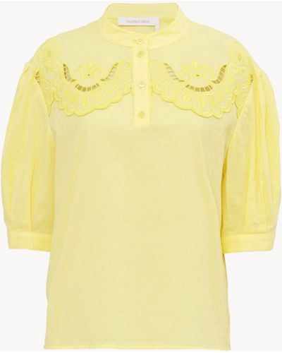 See By Chloé Mao Collar Top - Yellow
