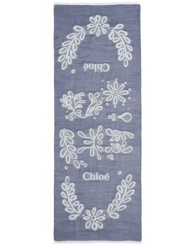 Chloé Embroidered Stole - Blue
