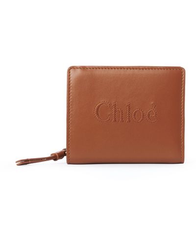 Chloé Chloé Sense Compact Wallet In Soft Leather - White