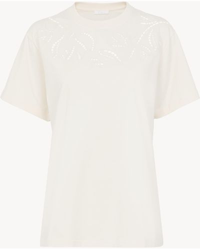 Chloé Besticktes T-Shirt - Weiß