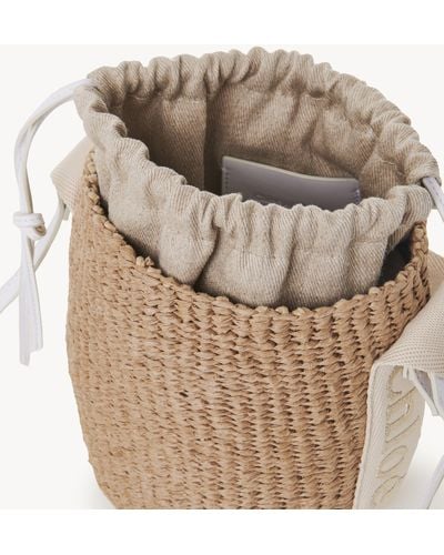 Chloé Small Woody Basket In Natural Fibers