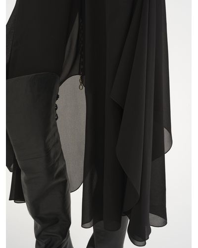 Chloé Fluid Pants In Silk Georgette - Black
