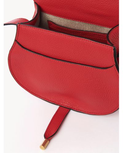 Chloé Marcie Small Saddle Bag - Red