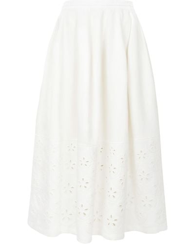 Chloé Embroidered Mid-length Skirt - White