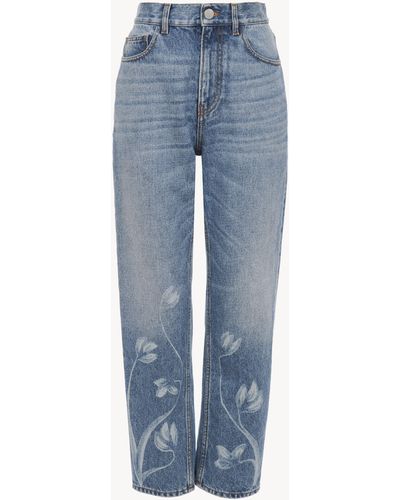 Chloé Gerade geschnittene Cropped-Jeans - Blau