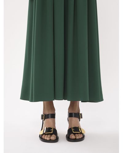 Chloé Flared Long Skirt - Green