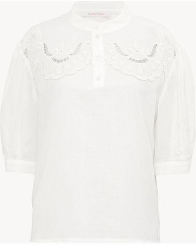 See By Chloé Mao Collar Top - White