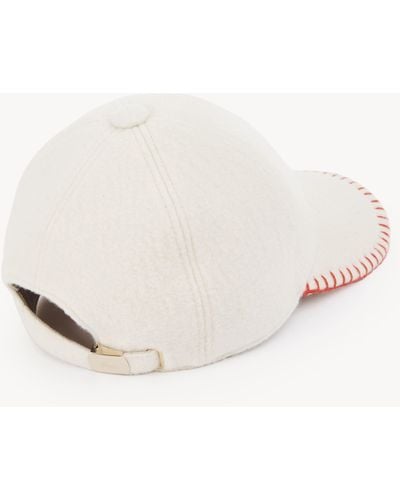 Chloé Embroidered-patch Cap - Natural