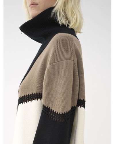 Chloé Zip-collar Sweater - Natural