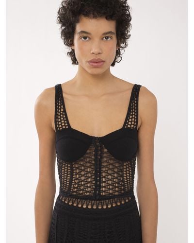 Chloé Knitted Bustier Top - Black