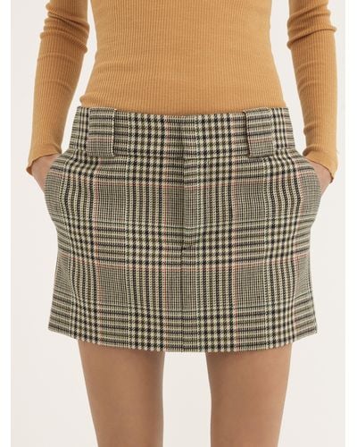 Chloé Tailored Mini Skirt In Prince Of Wales Wool - Multicolor