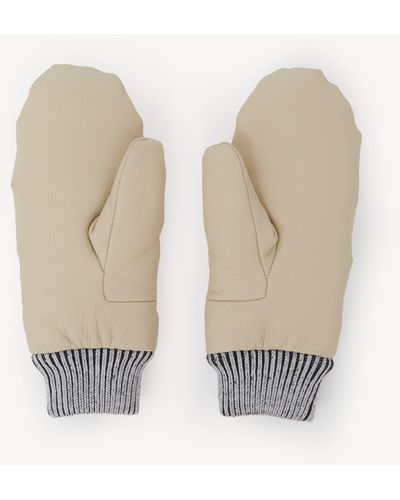 Chloé Embroidered-patch Mittens - White