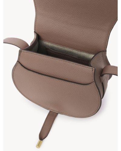 Chloé Marcie Medium Saddle Bag in Ivory Calfskin Leather White