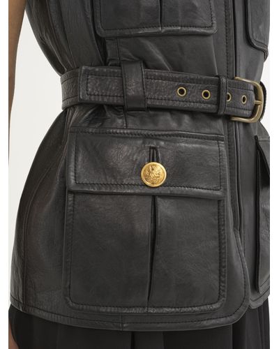 Chloé Utilitarian Vest In Soft Leather - Black