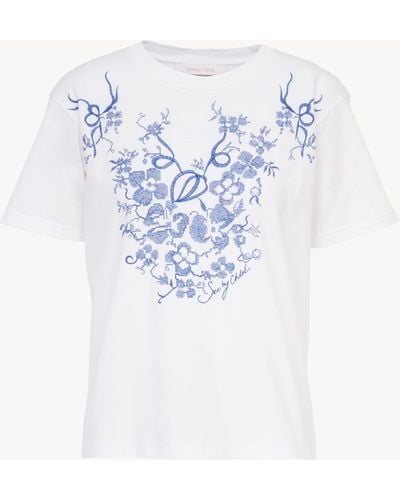See By Chloé Embroidered T-shirt - Blue