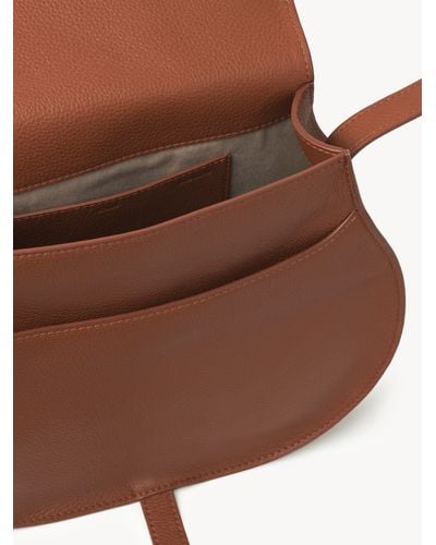 Chloé Marcie Saddle Bag Grained Leather - Brown