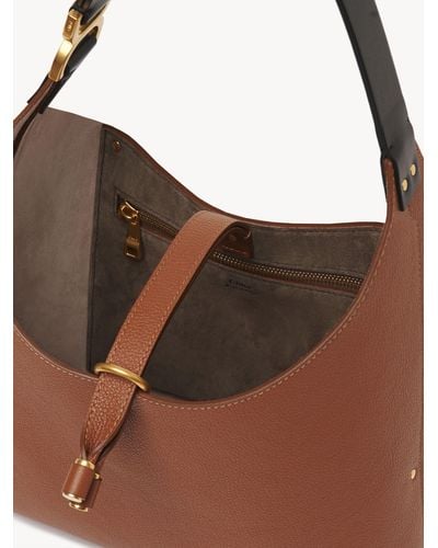 Chloé Small Marcie Hobo Bag In Grained Leather - Brown