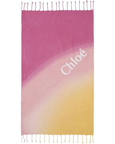 Chloé Fringed Beach Towel - Pink