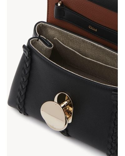 Chloé Mini Penelope Soft Shoulder Bag In Grained Leather - Black