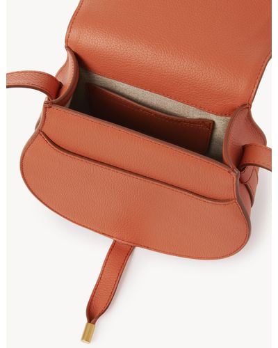 Chloé Marcie Small Saddle Bag - Orange