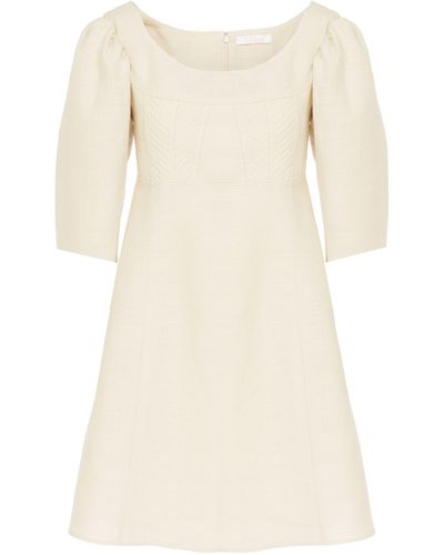 Chloé Boat-neck Mini Dress - White