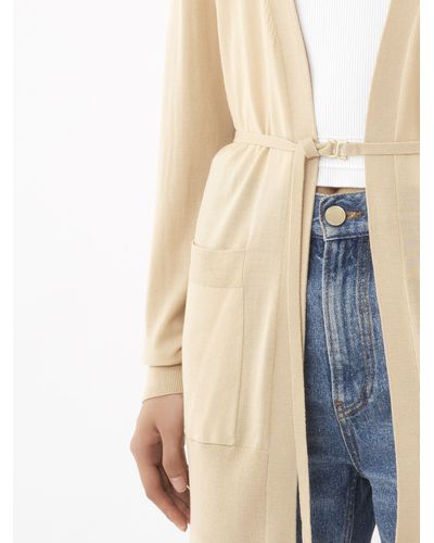 Chloé Long Belted Cardigan - Natural