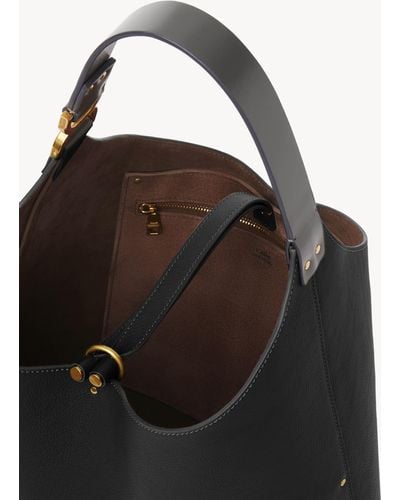 Chloé Marcie Hobo Bag In Grained Leather - Black