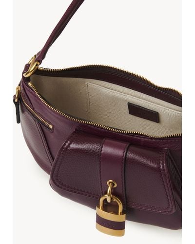 Chloé The 99 Shoulder Bag In Grained Leather - Purple