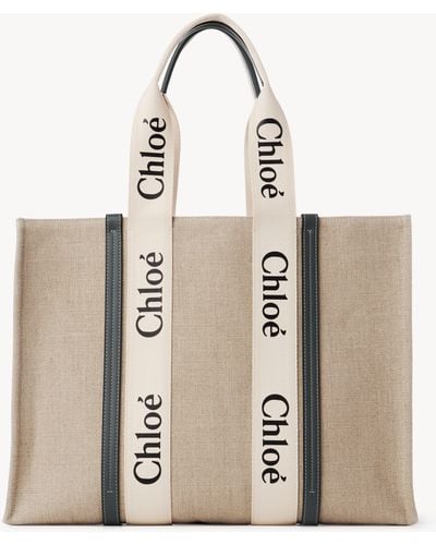 Chloé Großer Woody Shopper - Natur