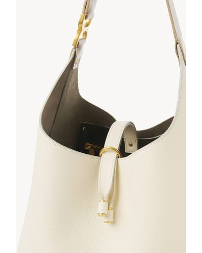 Chloé Marcie Hobo Bag In Grained Leather - Natural
