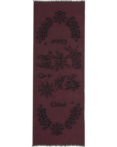 Chloé Embroidered Stole - Purple