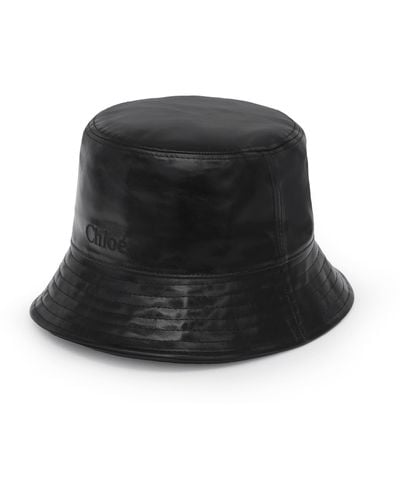 Chloé Chloé Bucket Hat In Shiny Leather - Black