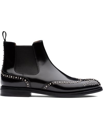 Church's Polished Binder Chelsea Boot With Studs - Black