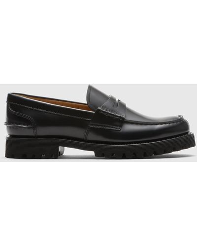 Church's Polished Fume' Leather Loafer - Black
