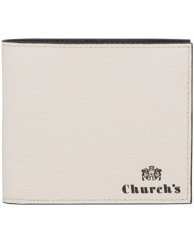 Church's St James Leather 4 Card & Coin Wallet - White