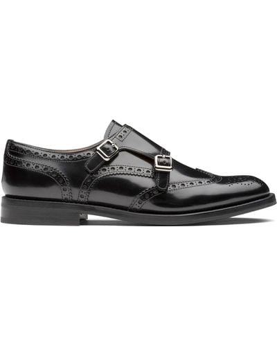 Church's Brushed-Leather Lace-Ups - Black